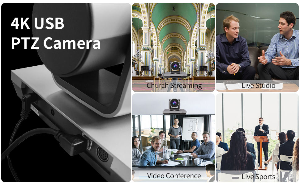 camera webcam 4k video streaming tracking ptz pro conference cam computer web zoom microphone
