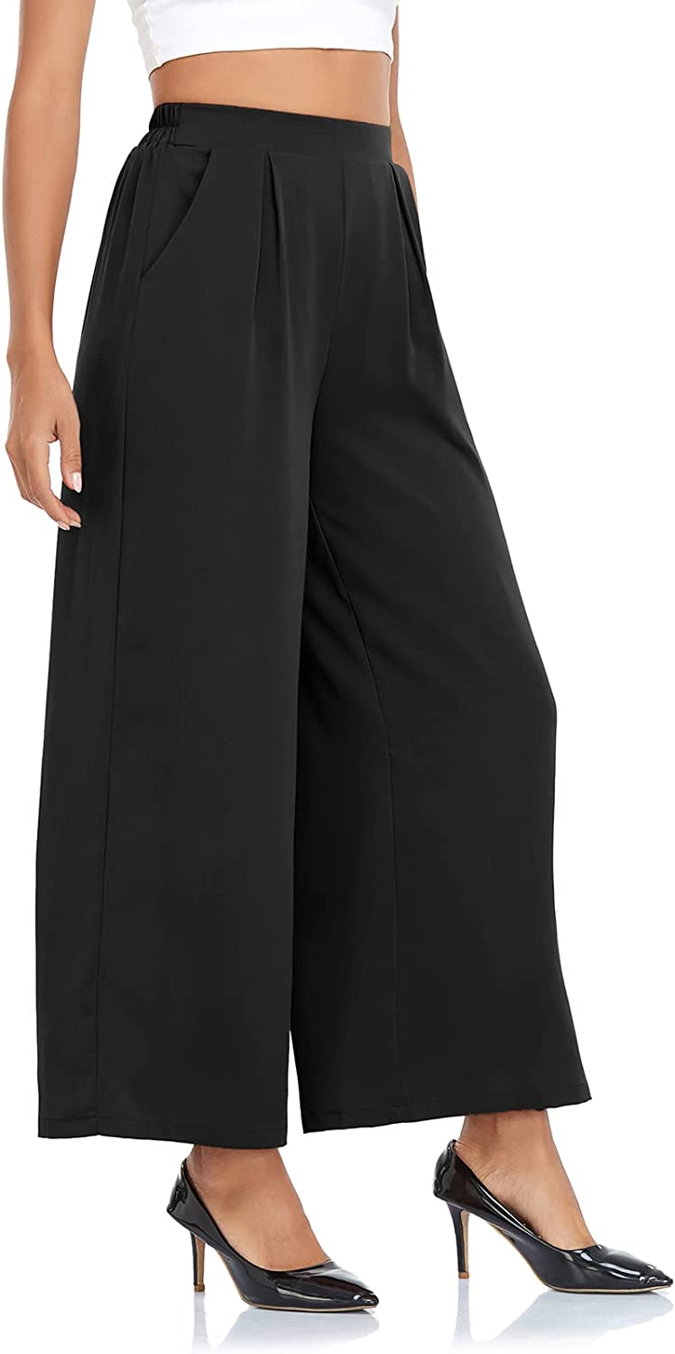 Arolina Women High Waist Wide Leg Long Pants Loose Fit Casual Palazzo Lounge Pants with Pockets