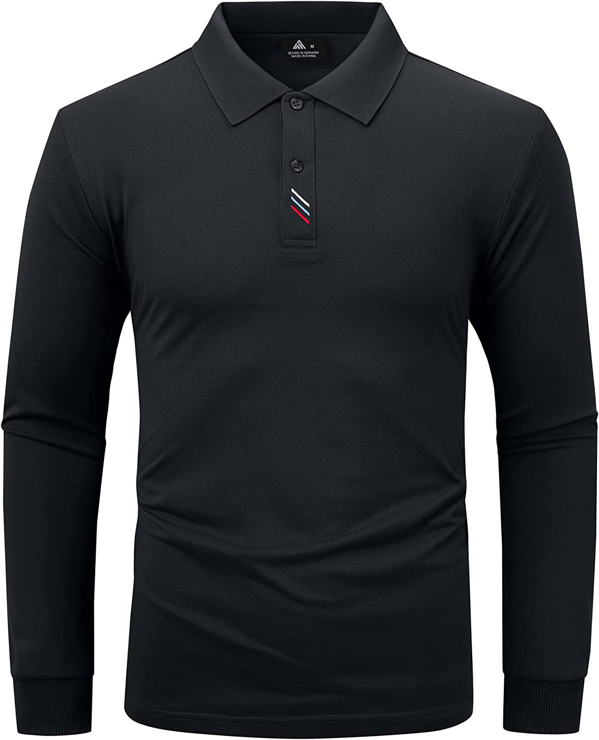 SCODI Mens Long Sleeve Polo Shirts Casual Golf Polo Daily Collared Shirt Sport Tennis T-Shirt