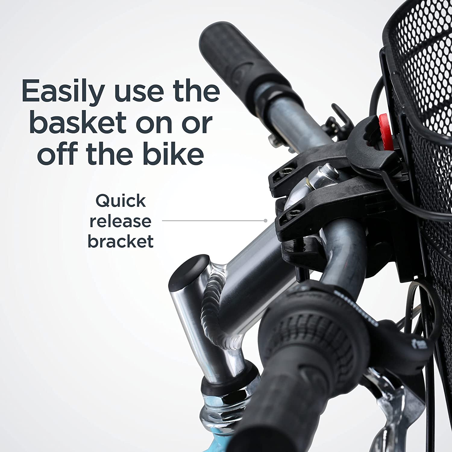 Schwinn Bike Wire Basket, Easy Quick Release Handlebar Mount, Weatherproof, Fits Most Adult Bikes, Bicycle Accessories, Medium, Black