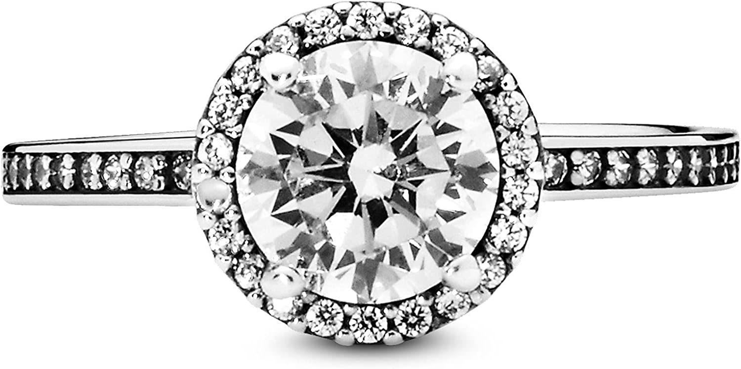 PANDORA Jewelry - Round Sparkle Halo Cubic Zirconia Ring - Gift for Her - Sterling Silver