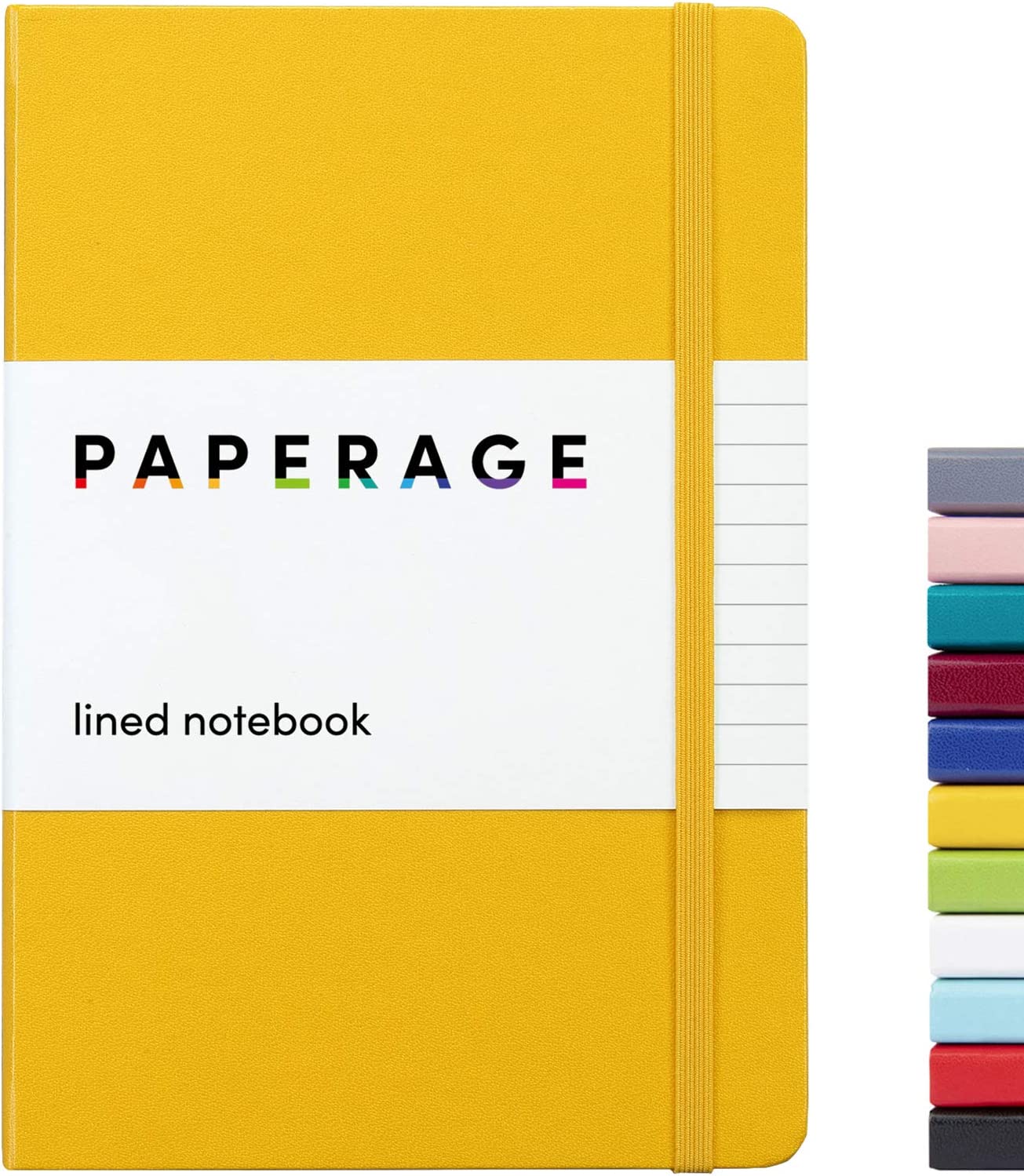 PAPERAGE Lined Journal Notebook, (Yellow), 160 Pages, Medium 5.7 inches x 8 inches - 100 GSM Thick Paper, Hardcover