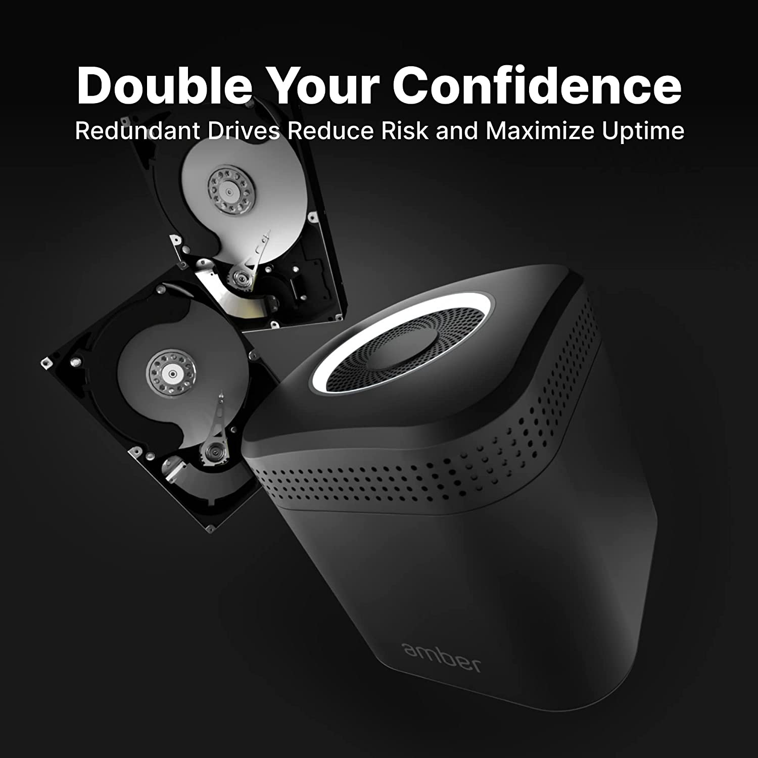 AmberPro Personal Cloud Storage Device + AC2600 WiFi Router. Dual 1TB Hard Drives with RAID 1 or Optional 2TB with RAID 0. Plex and Home Assistant. iOS/Android/Windows/Mac Compatible. AM1211-1TB