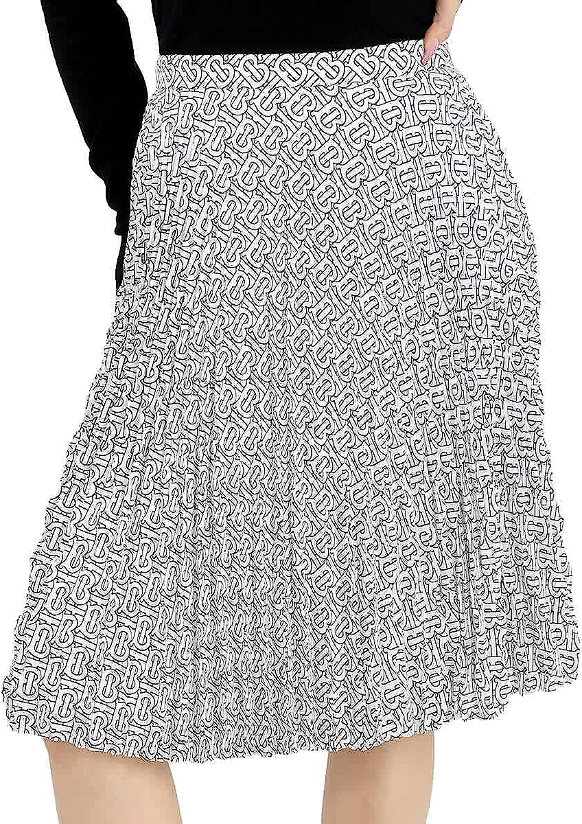 Burberry Ladies TB Monogram Pleated High-waist Skirt