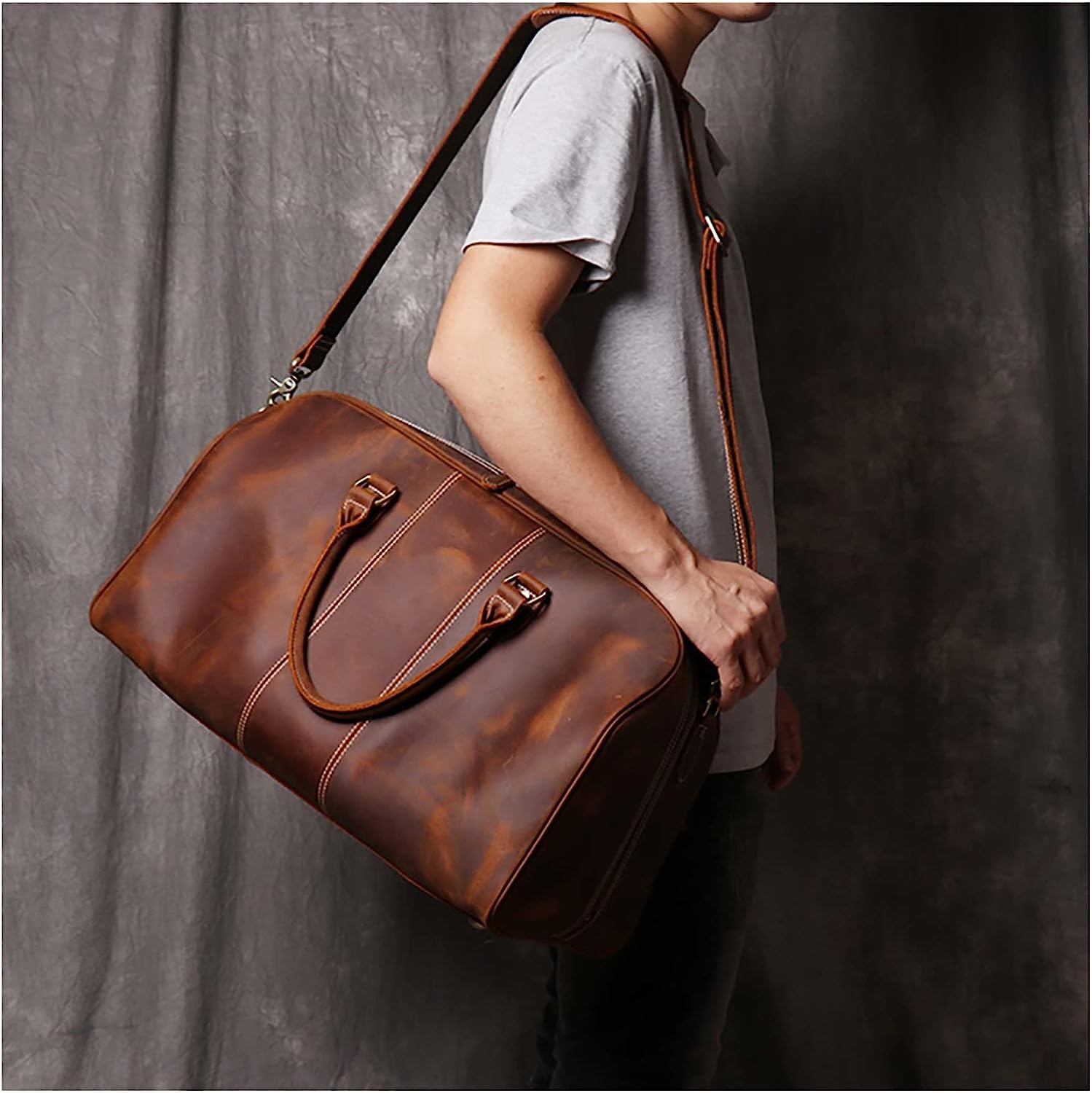 DLOETT Men's Hand Luggage Bag Travel Bag Large Capacity Shoulder Crossbody 14" Laptop