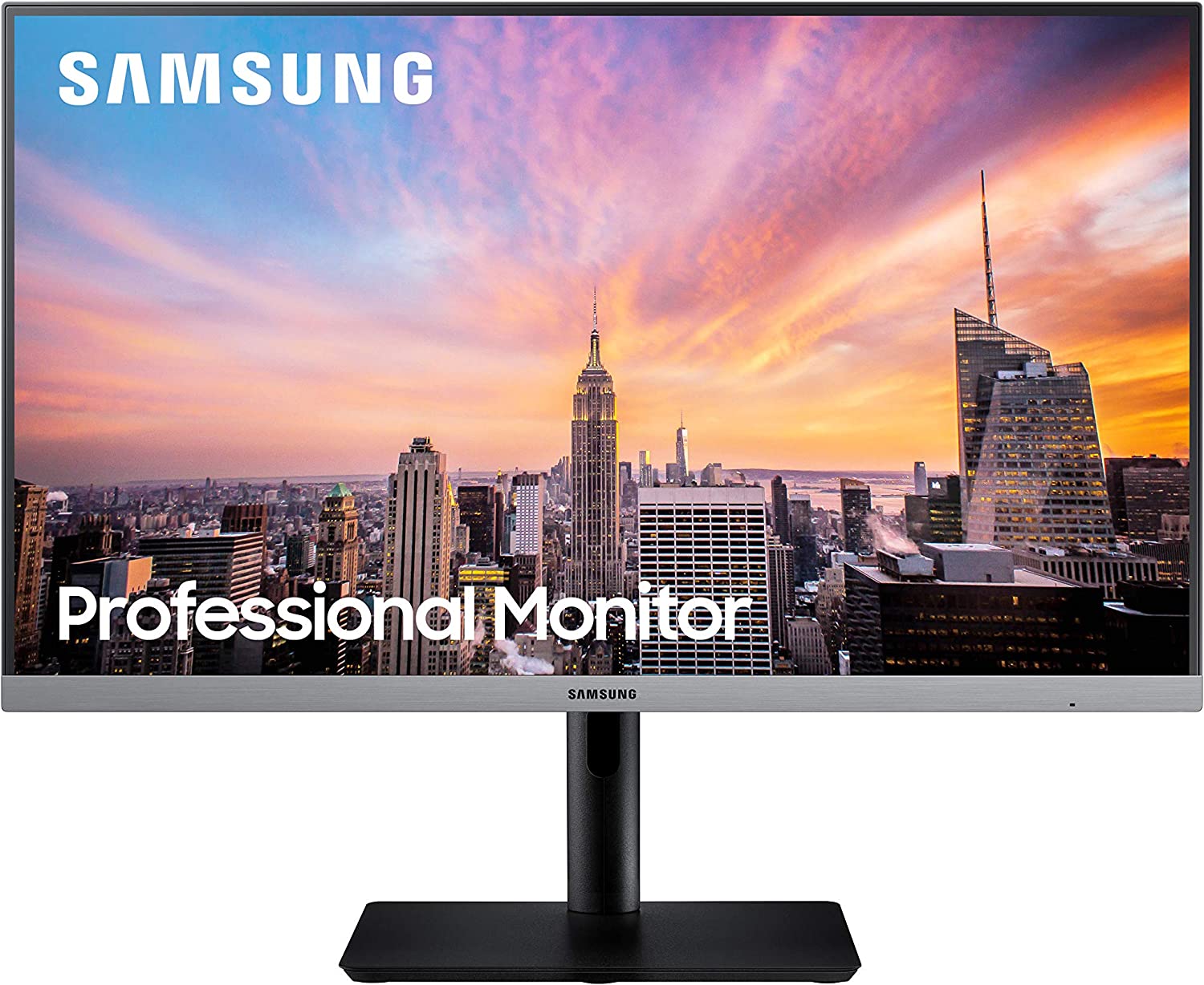 Samsung Business S24R650FDN SR650 Series 24 inch IPS 1080p 75Hz Computer Monitor for Business with VGA, HDMI, DisplayPort, and USB Hub, 3-Year Warranty, Black