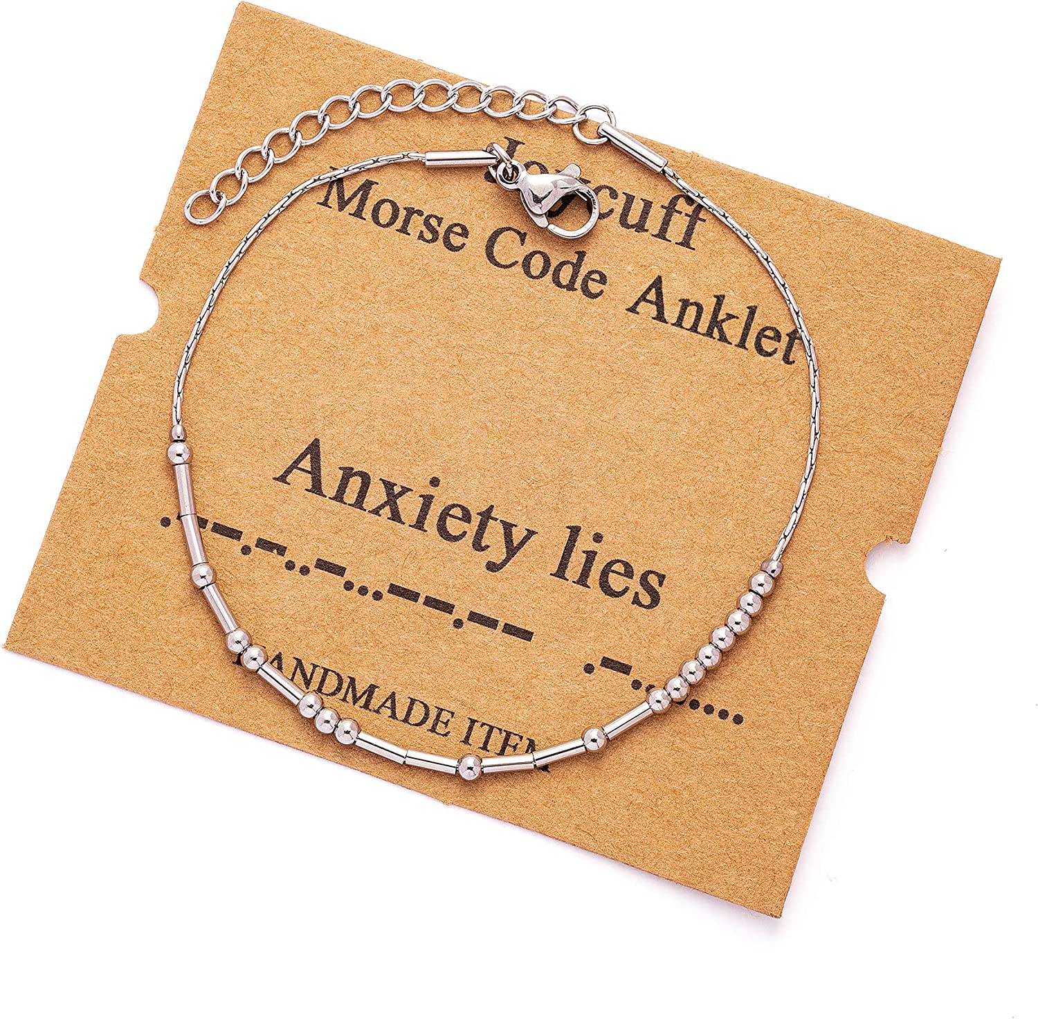 JoycuFF Morse Code Ankle Bracelets for Women Girls Adjustable Silver Gold Anklets for Women Unique Beach Jewelry Gifts for Her