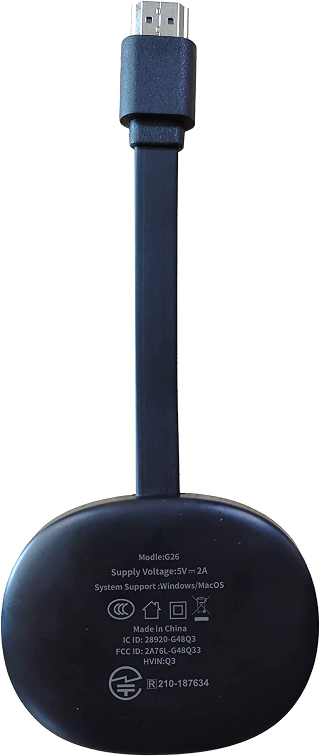 4K Wireless HDMI Display Dongle, TIMBOOTECH Miracast Adapter Streaming YouTube Video/Audio Receiver for iPhone/iPad/iOS/Android/Mac/Laptop/PC to TV/Projector/Monitor - Miracast, DLNA, Airplay, Chrome