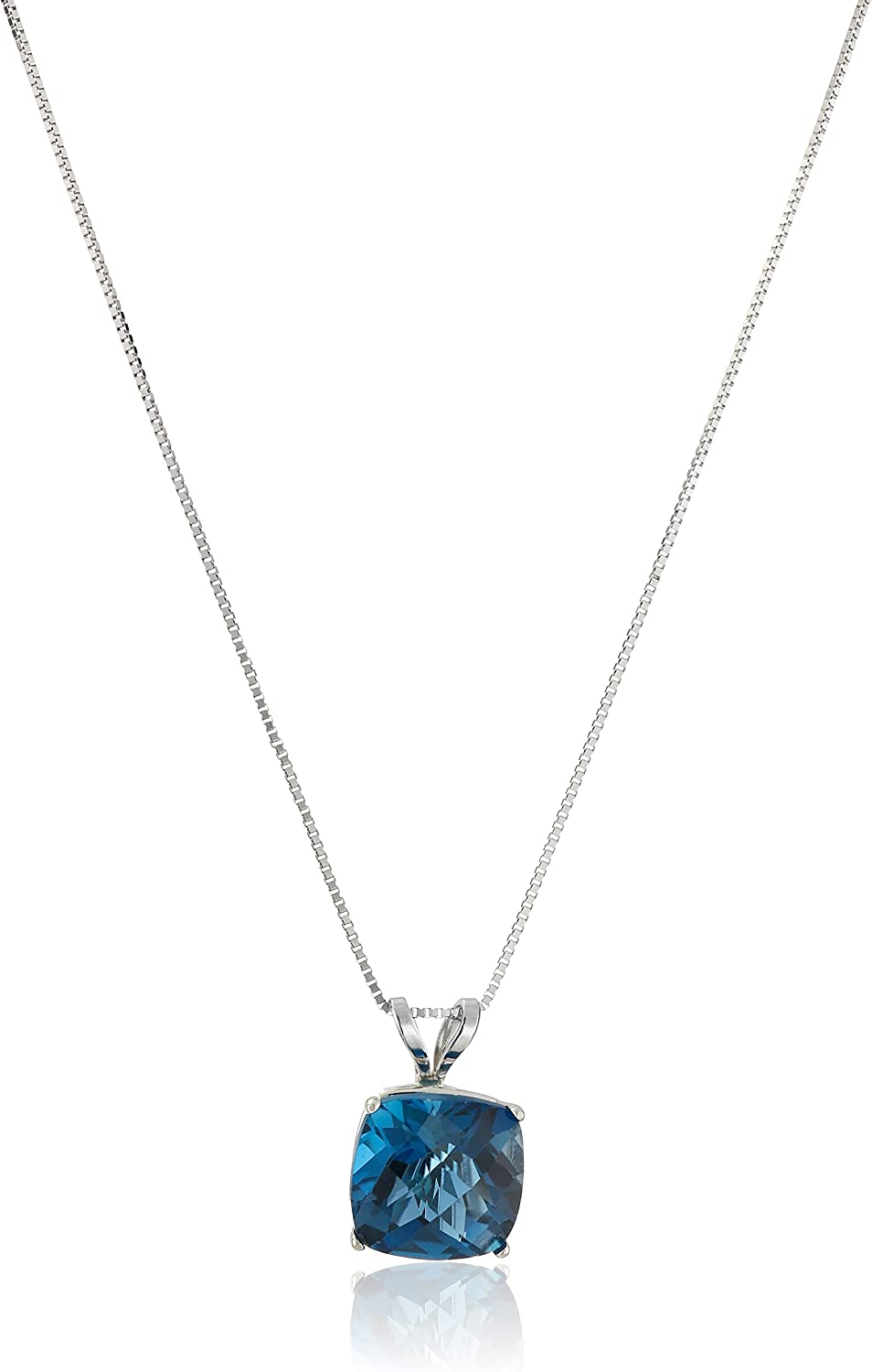 Argos Collection 14k Gold 8mm Gemstone Pendant Necklace for Women with 18 Inch Box Chain