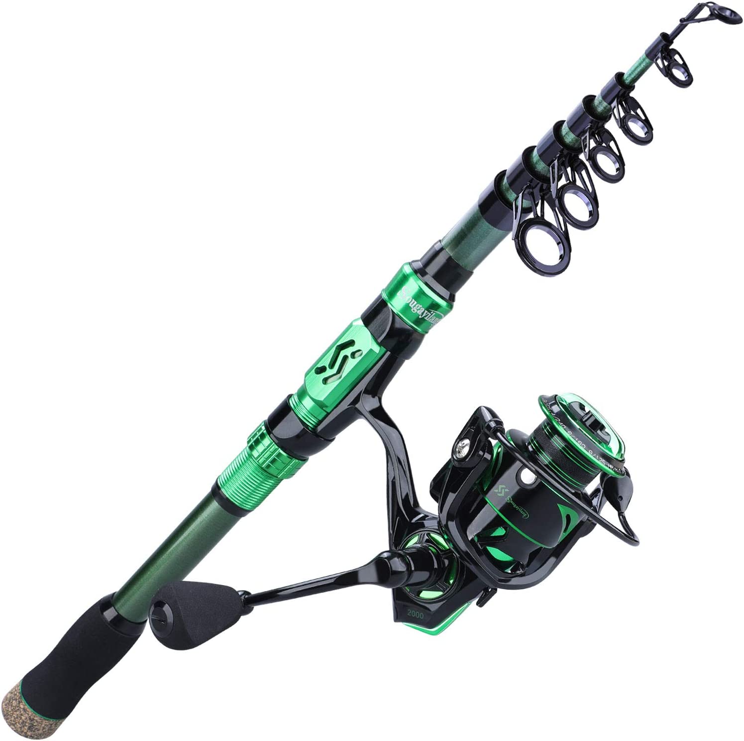 Sougayilang Spinning Fishing Rod Reel Combos,Portable Telescopic Fishing Pole,12+1 Ultra Smooth Spinning reels for Travel Saltwater Freshwater Fishing