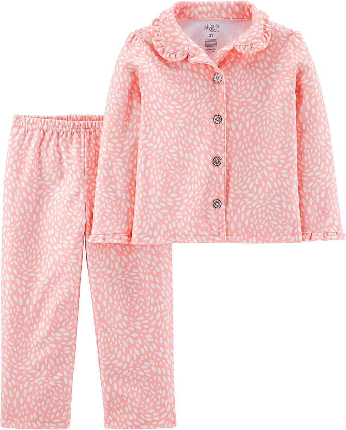 Simple Joys by Carter's Toddlers and Baby Girls' 2-Piece Coat Style Pajama Set