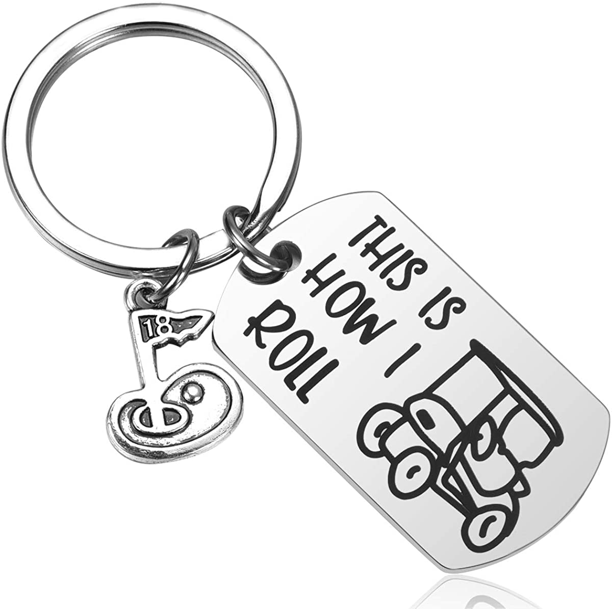 JanToDec This is How I Roll Golf Keychain Golf Cart Key Chains for Golfer Gift