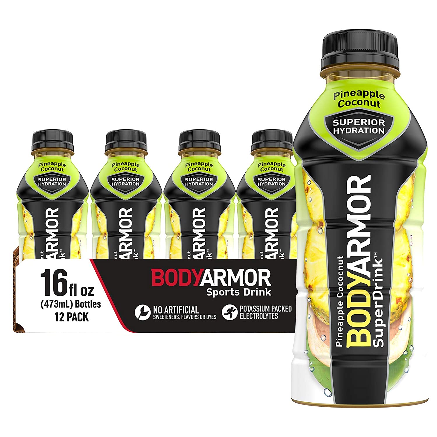 BODYARMOR Sports Drink Sports Beverage, Cherry Lime, Natural Flavors With Vitamins, Potassium-Packed Electrolytes, Perfect For Athletes, 16 Fl Oz (Pack of 12)