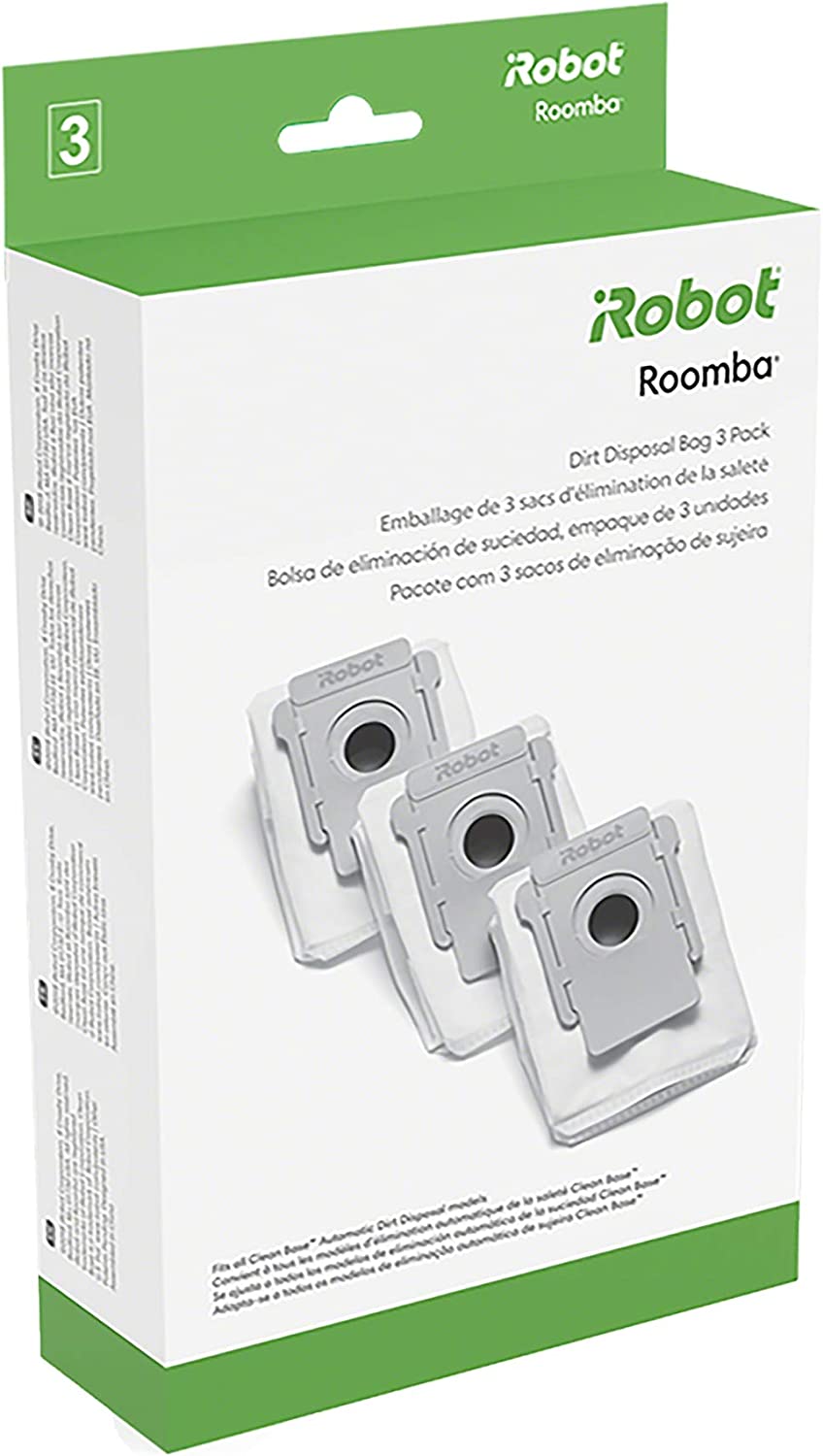 iRobot Roomba Authentic Replacement Parts - Clean Base Automatic Dirt Disposal Bags, 3-Pack for up to 6 months of hassle-free cleaning, Compatible with all Clean Base models