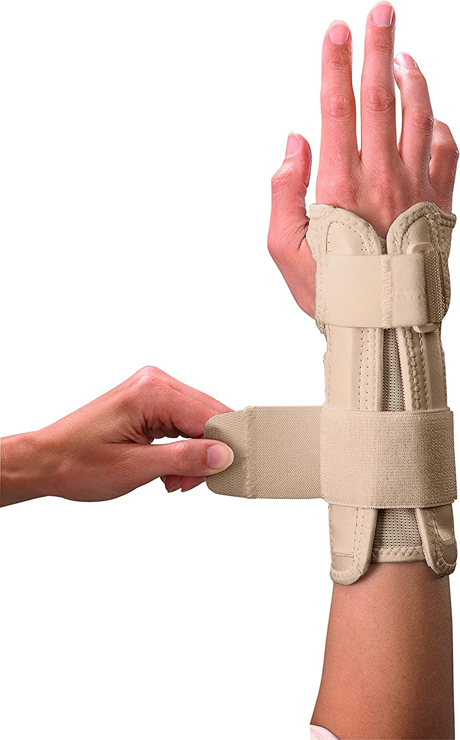 MUELLER Sports Medicine Reversible Wrist Stabilizer with Splint, For Men and Women, Beige, Large/X-Large