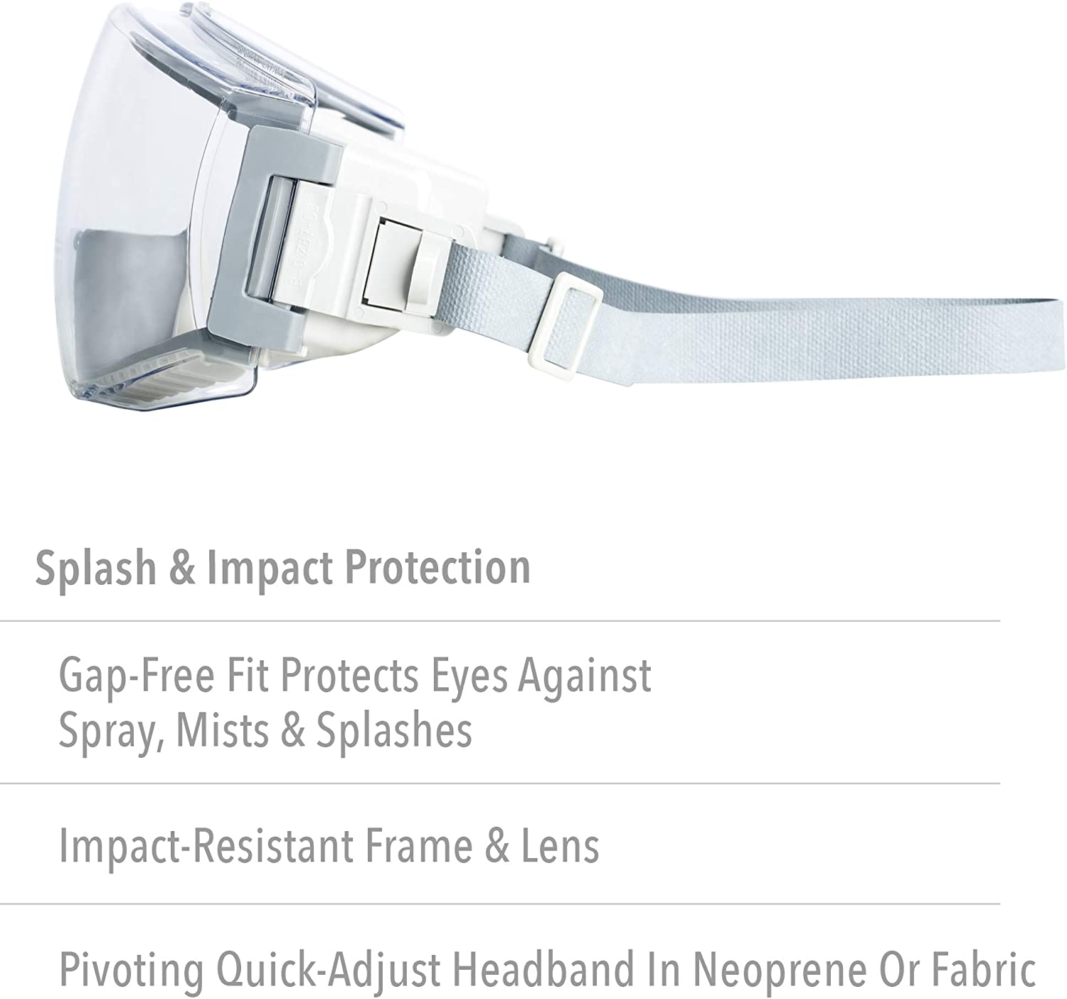 Honeywell UVEX Stealth Safety Goggles with Clear Uvextreme Anti-Fog Lens, Gray Body & Neoprene Headband (S3960C), Universal