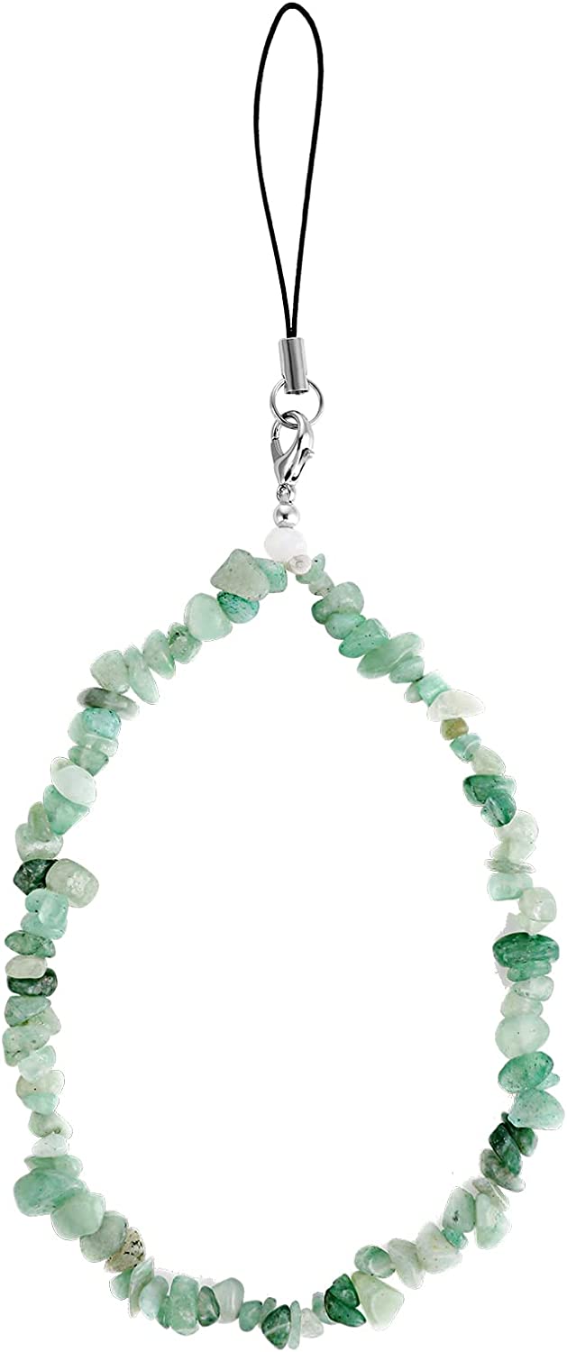 WLLHYF Cell Phone Straps Crystal Flower Pendant Mobile Phone Lanyard Charm Phone Beads Non-Slip Cute Creative Hand Wrist Kawaii Phone Pendant for Girl Women Car Key Purse Decoration (Green)