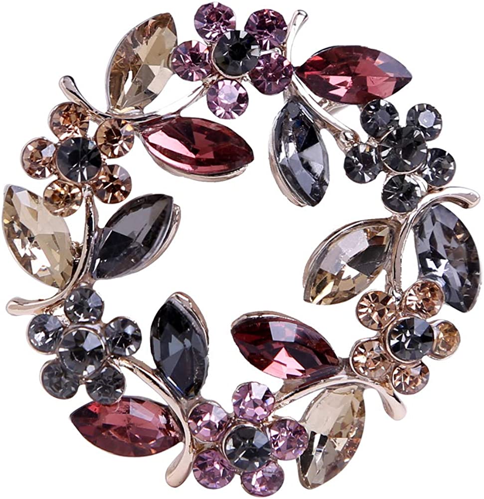 CUFTS Colours Crystal Brooch Pins Rhinestone Brooches Jewelry Gift for Women Girls