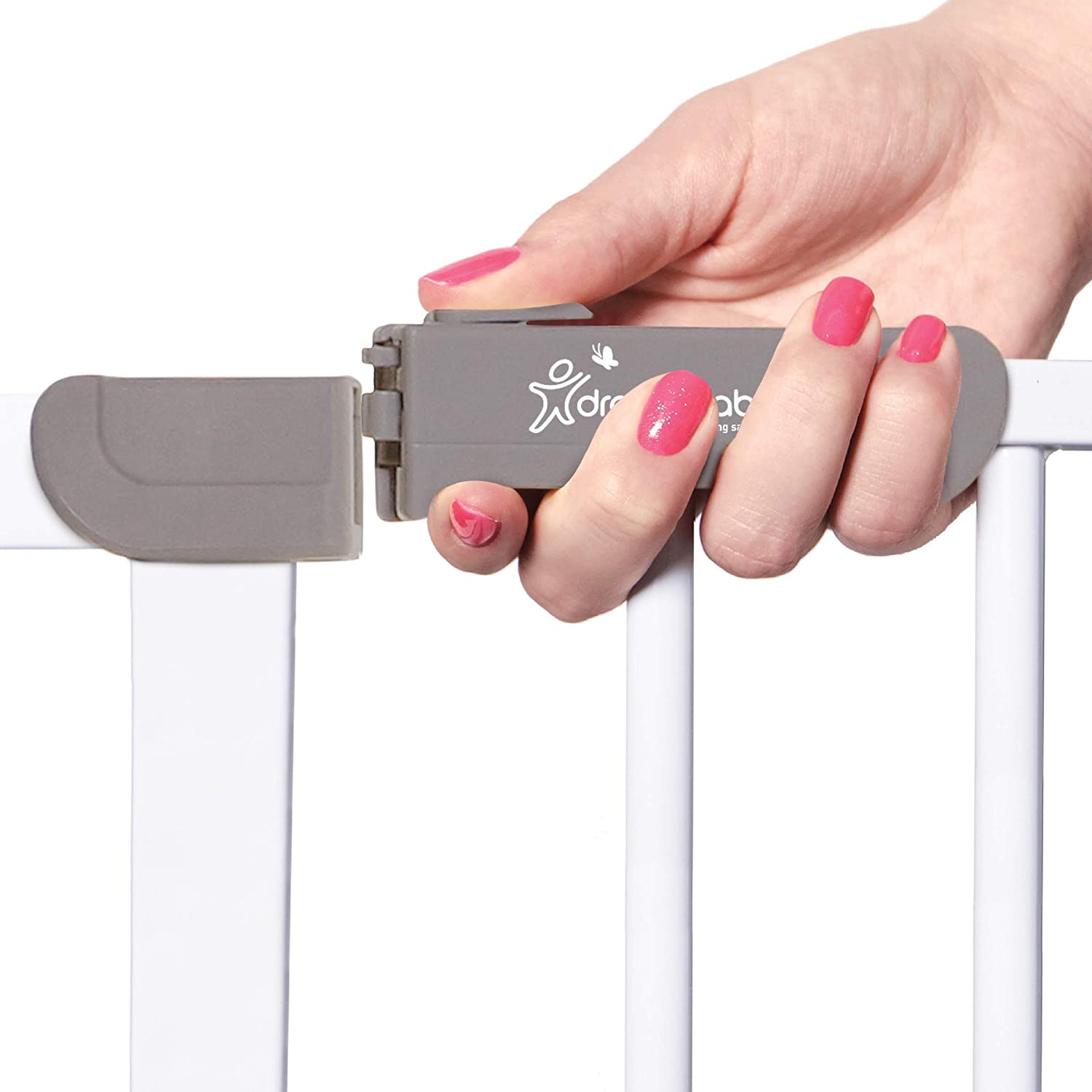 Dreambaby Ava Walk Thru Baby Safety Gate & Extension Set | Pressure Mounted Gate with Stay Open Features | Includes 2 x 3.5" Wide & 30" Tall Extensions | Fits 29.5-39.5 inch Openings - White