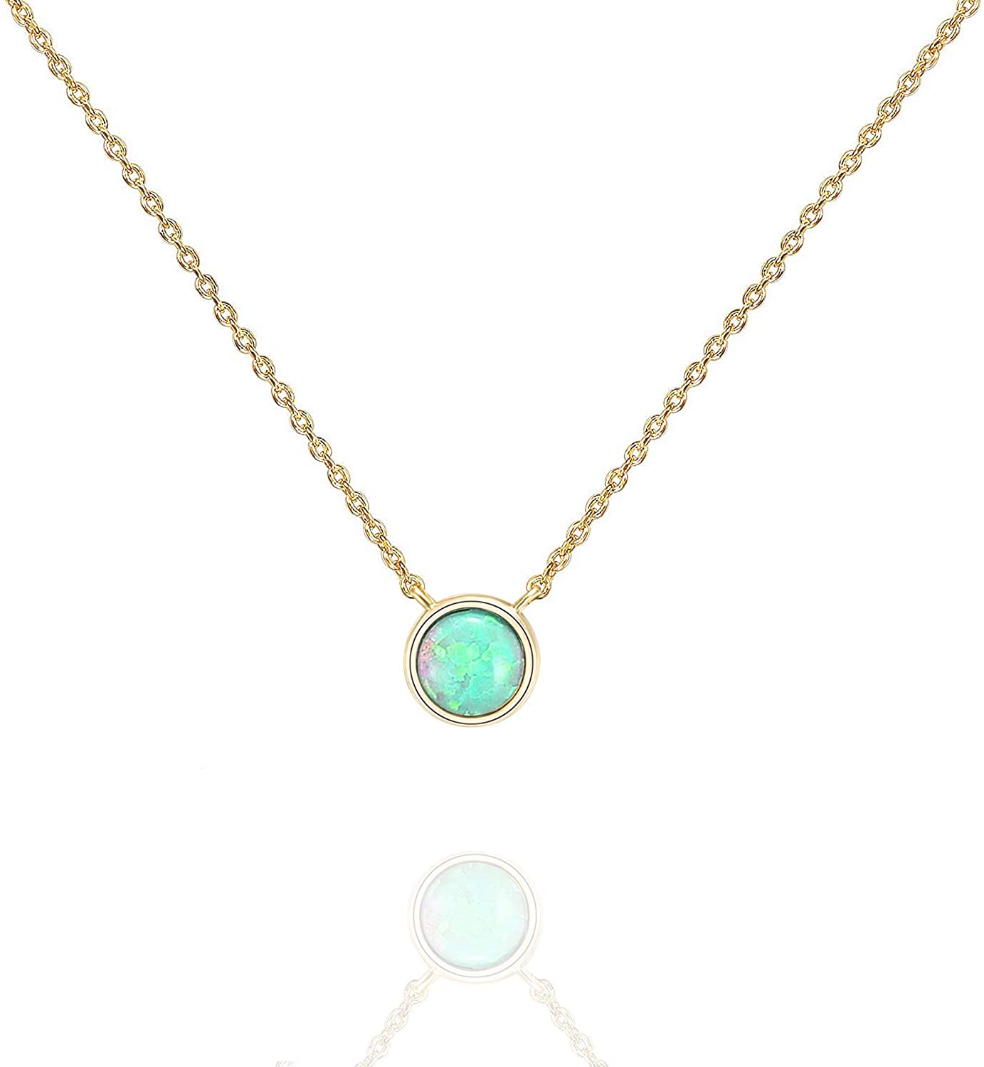 PAVOI 14K Gold Plated Created Opal Necklace | Opal Necklaces for Women