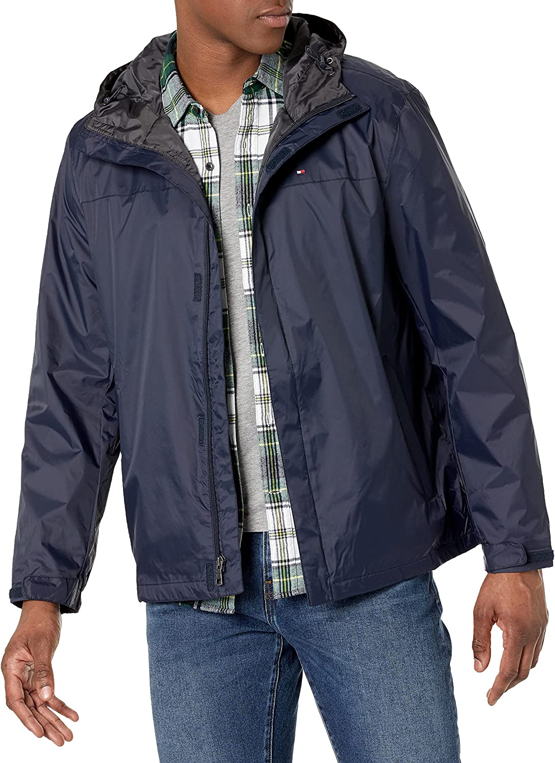 Tommy Hilfiger Men's Waterproof Breathable Hooded Jacket Raincoat