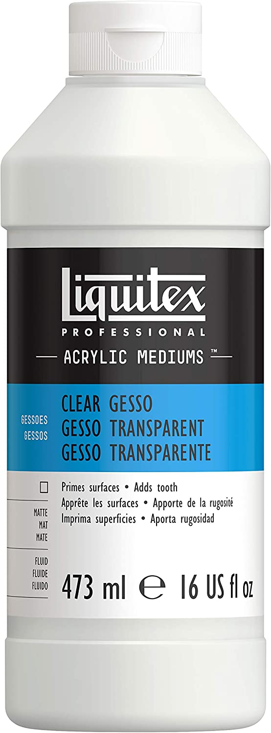 Liquitex Professional Gesso Surface Prep Medium, 473ml (16-oz), Clear