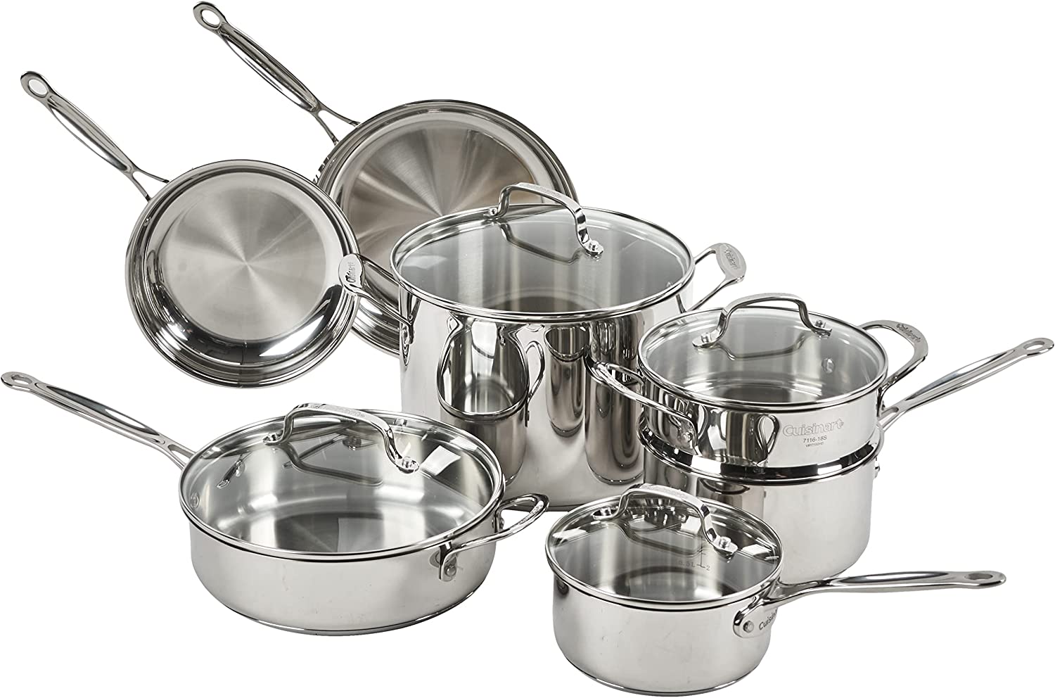 Cuisinart 77-11G Stainless Steel 11-Piece Set Chef's-Classic-Stainless-Cookware-Collection