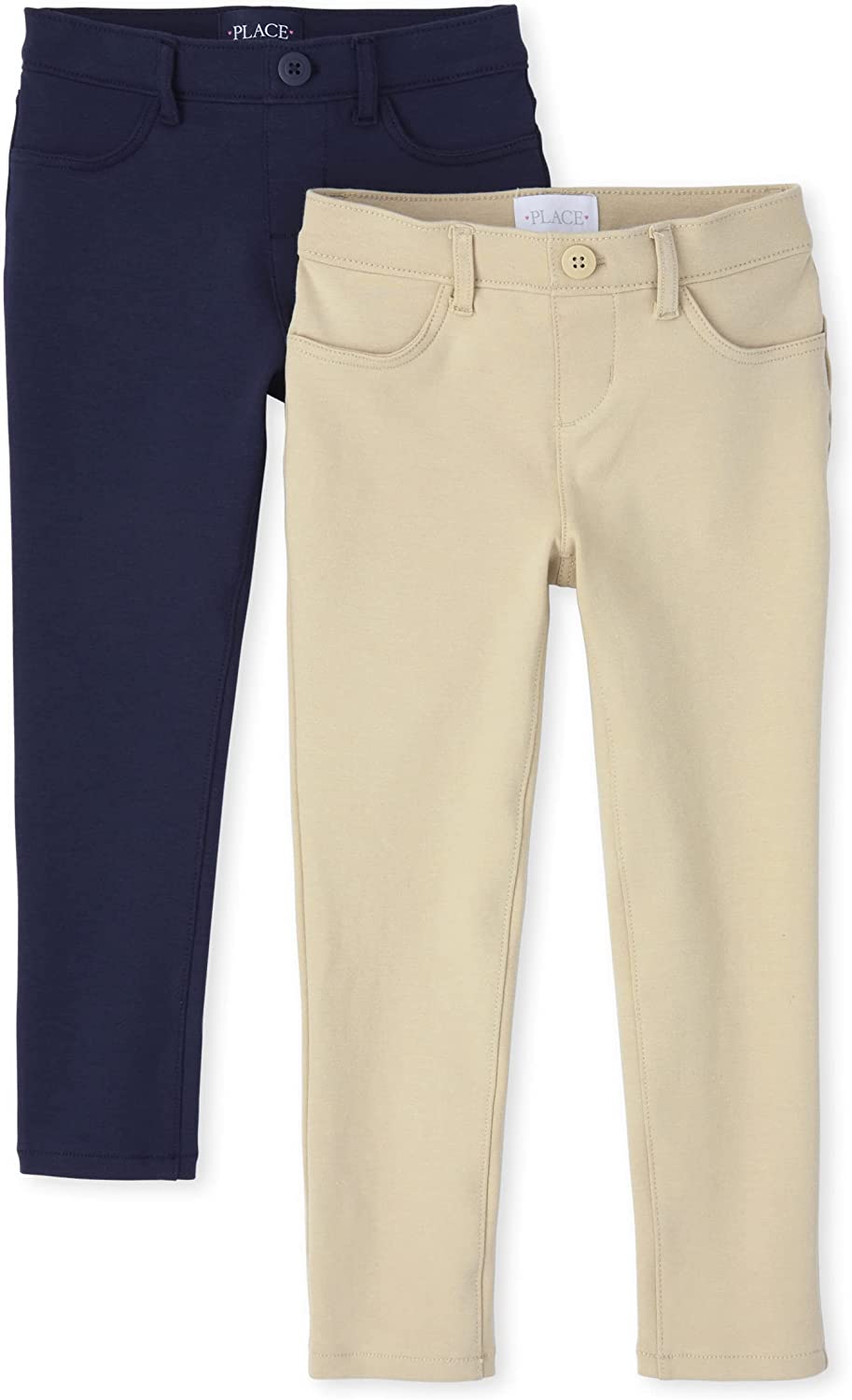 The Children's Place Girls' Ponte Knit Pull on Jeggings, 2 Pack