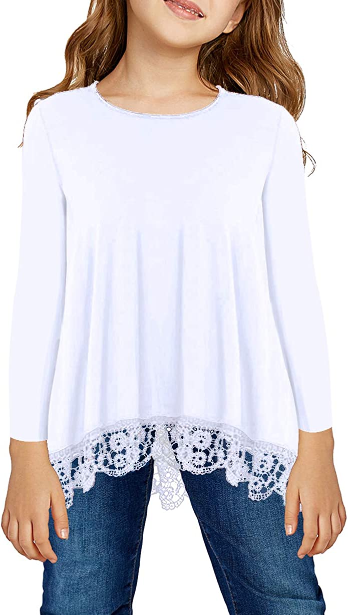 storeofbaby Girls Casual Tunic Tops Short Sleeve Loose Soft Blouse T-Shirt for 4-13 Years