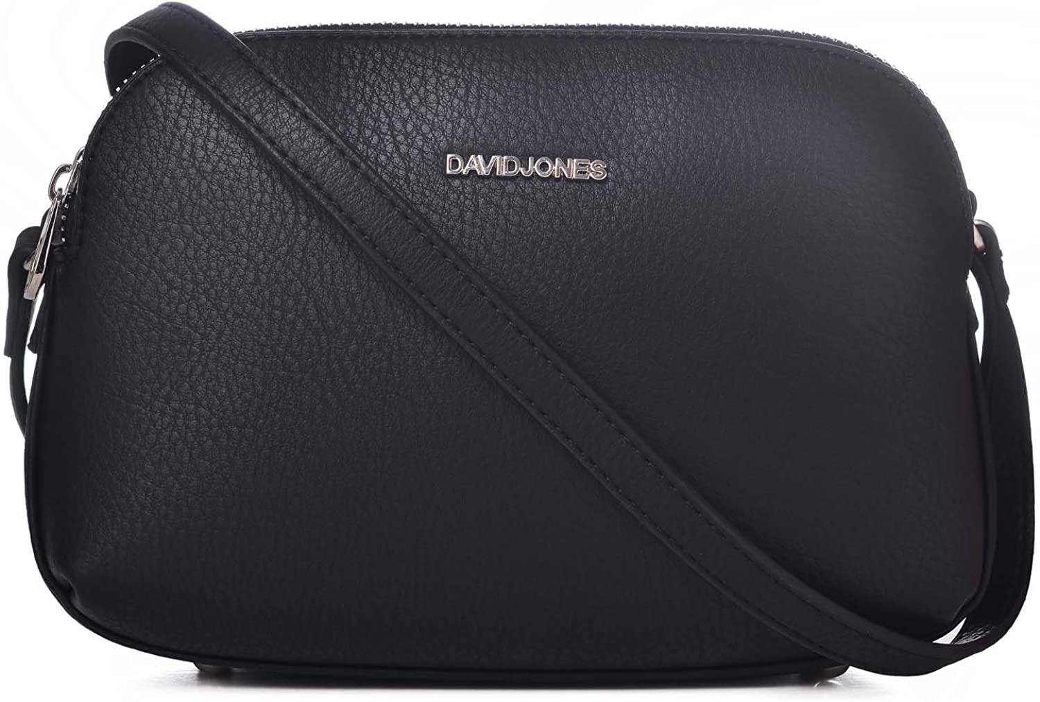 DAVIDJONES 3 Zip Porckets Compartment Crossbody Bag,Faux Leather Shoulder handbag for Women,Small Functional Travel Purse