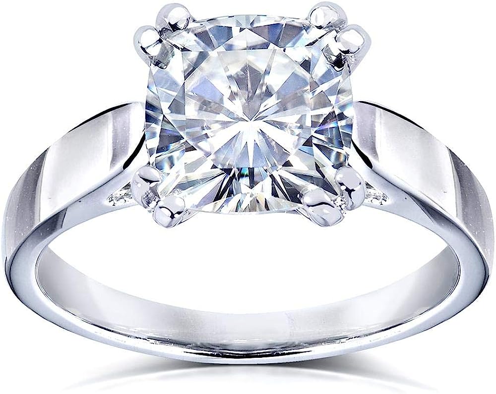 Kobelli Forever One (D-F) Colorless Moissanite Solitaire Ring 2 CTW 14k White Gold