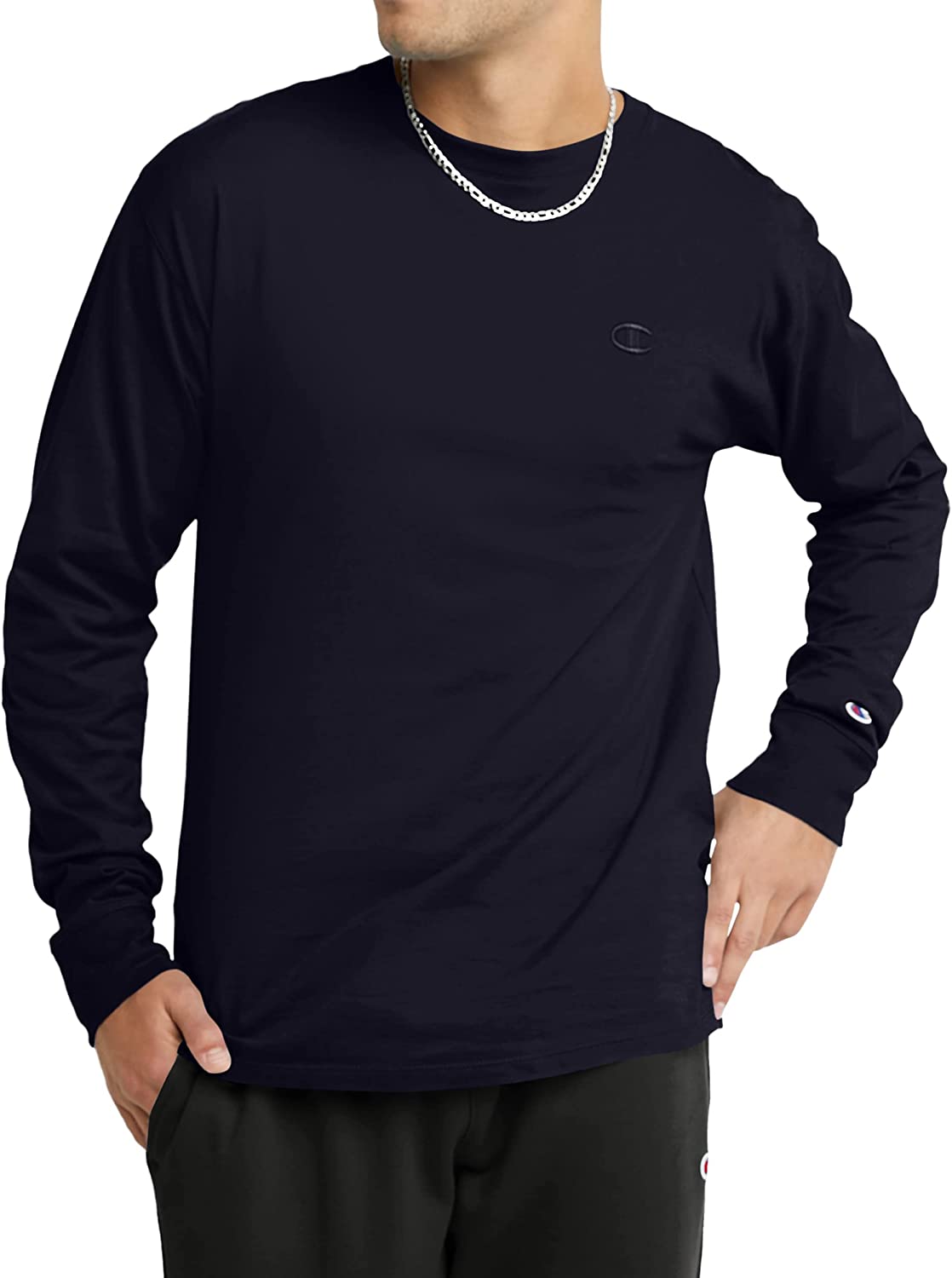 Champion Men's Long Sleeve Crewneck T Shirt, Long Sleeve T Shirt, Long Sleeve Shirts for Men