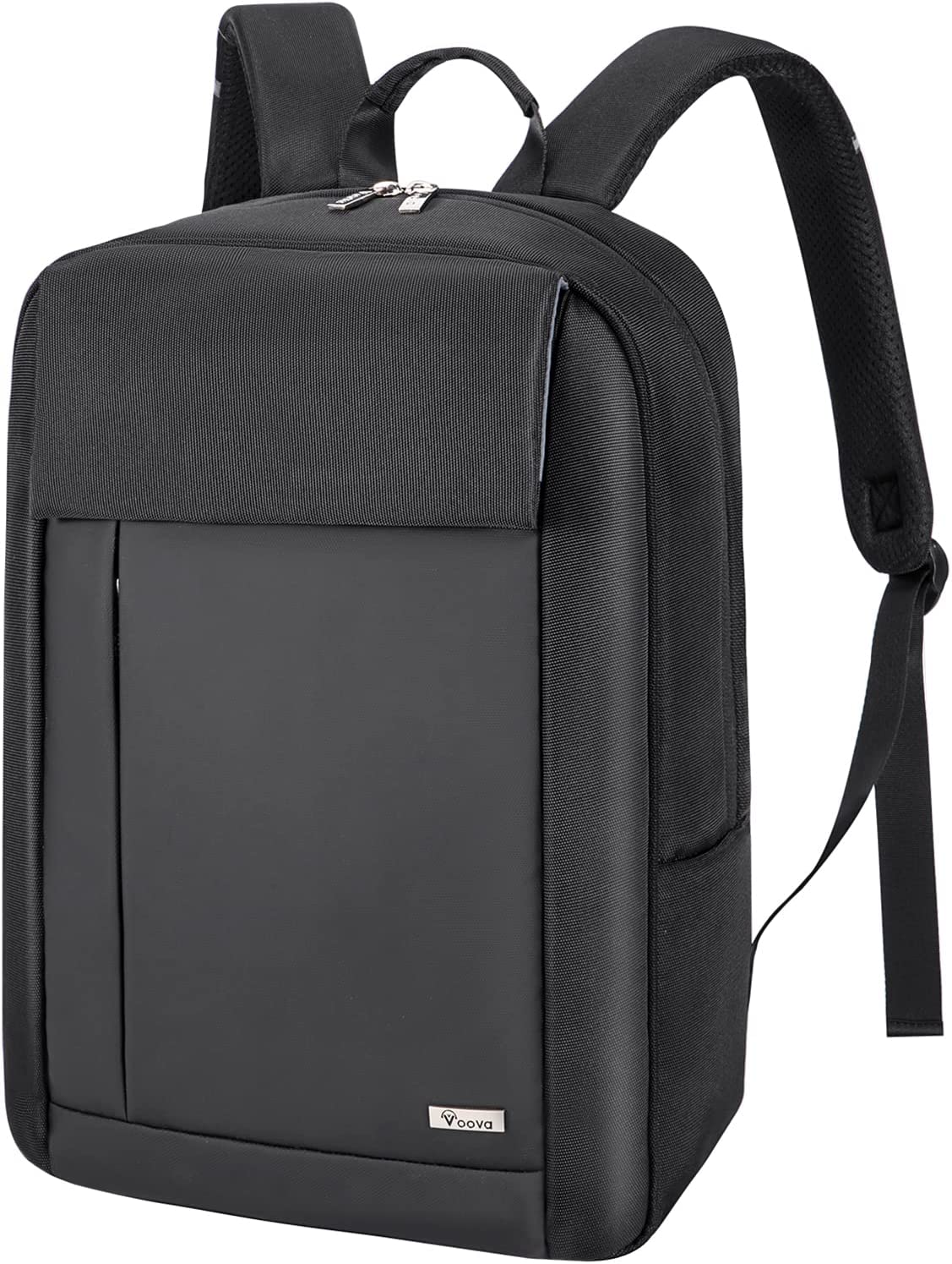 Voova Travel Laptop Backpack for Men Women, Slim Lightweight Backpack School Bookbag with Laptop Compartment for Work Business and College, Waterproof Computer Bag Fits 14-15.6 Inch Notebook, Black