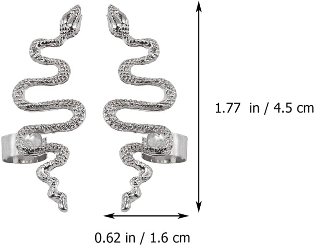 2pcs Snake Studs Snake Stud Earrings Curved Snake Shaped Jewelry Snake Earrings Gothic Woman Ear- Stud Gift Alloy Gothic Ear Jewelry for Women Girls