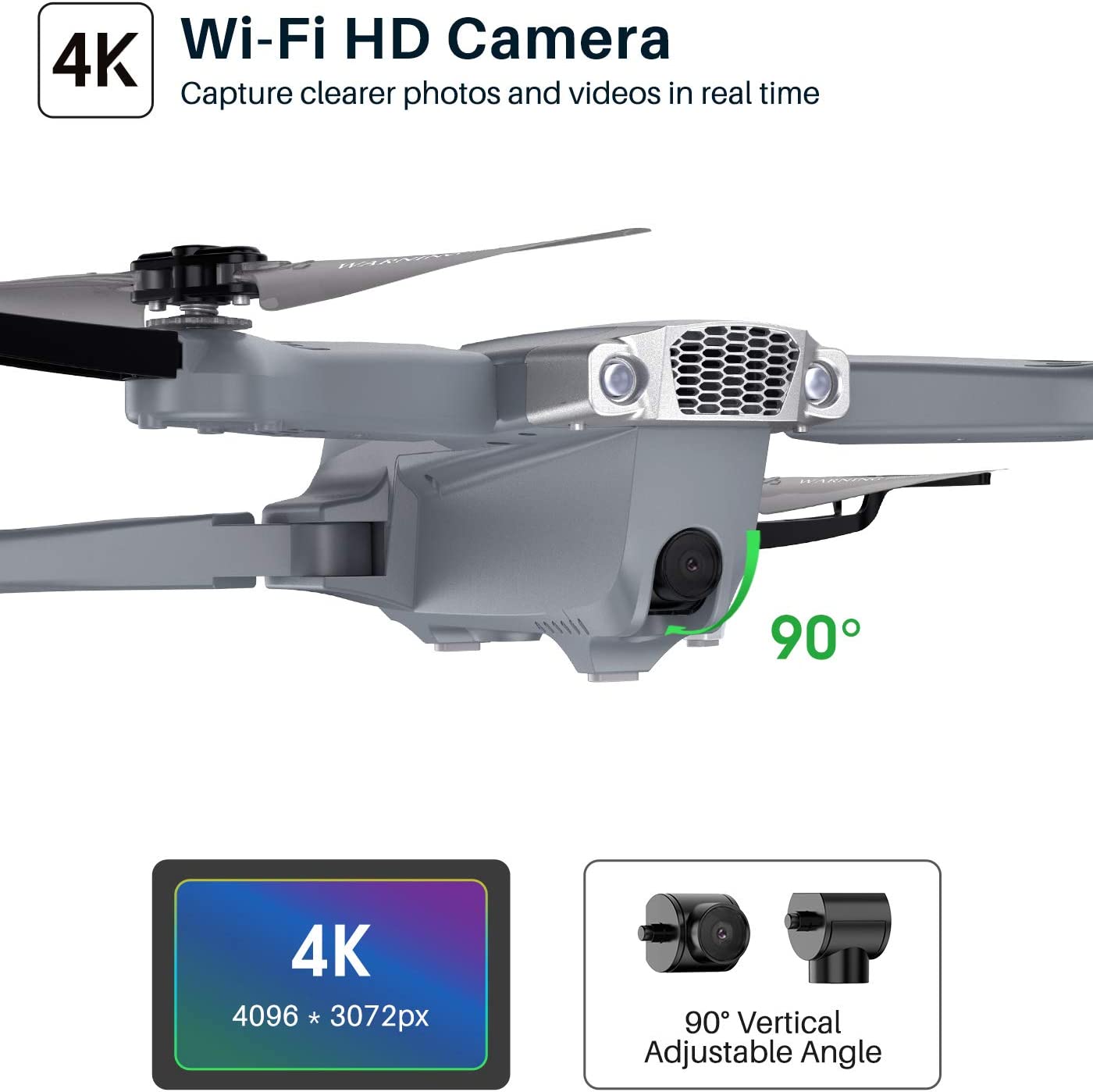 SYMA X500 4K Drone with UHD Camera for Adults, Easy GPS Quadcopter for Beginner with 56mins Flight Time, Brush Motor, 5GHz FPV Transmission, Auto Return Home, Follow Me, Light Positioning, 2 Batteries