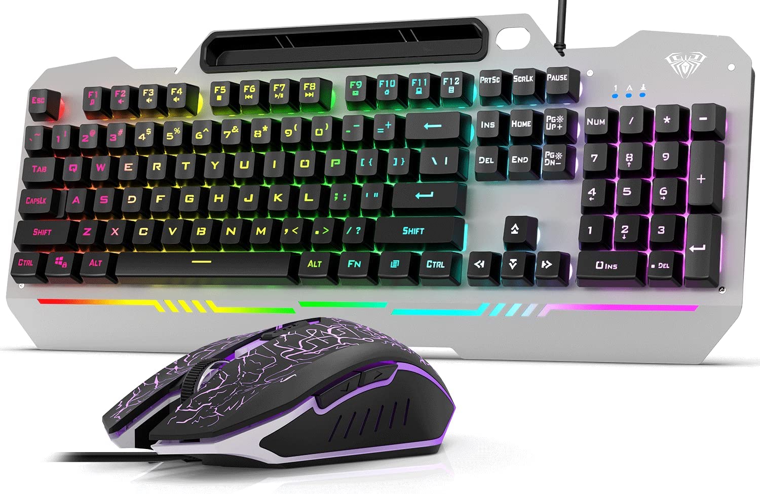 AULA Gaming Keyboard and Mouse Combo, RGB Backlit Computer Keyboard and Gaming Mouse, Wired Gaming Keyboard Set for Windows PC Gamers