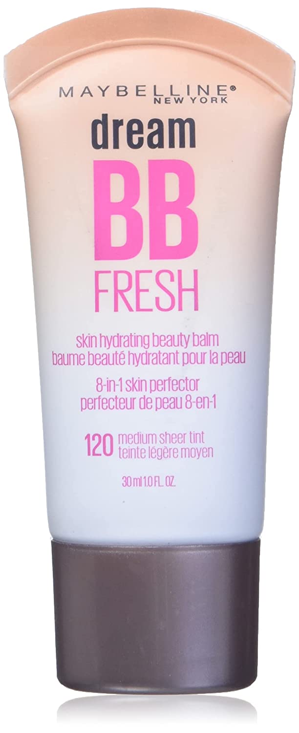 Maybelline Dream Fresh Skin Hydrating BB cream, 8-in-1 Skin Perfecting Beauty Balm with Broad Spectrum SPF 30, Sheer Tint Coverage, Oil-Free, Medium, 1 Fl Oz