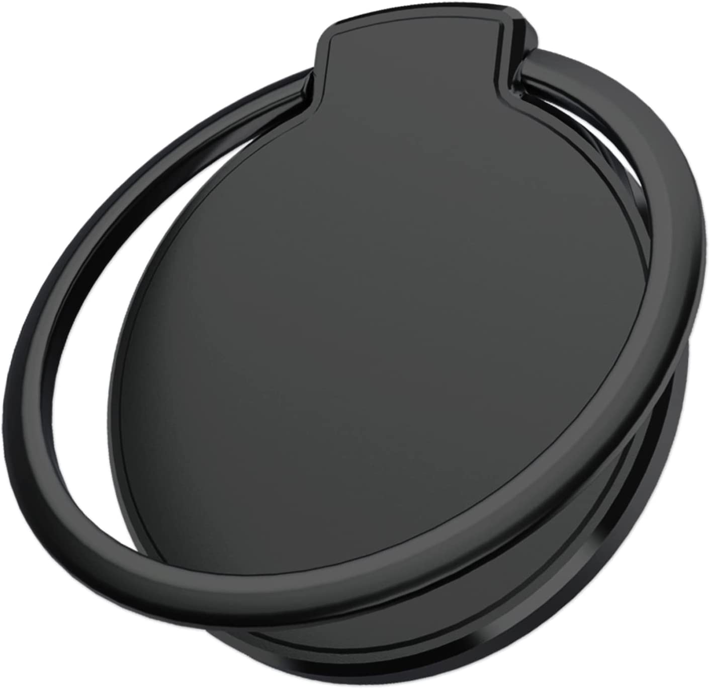 CHEEDAY Magnetic Phone Ring Holder Wall Mount [4 Strong Magnets] Gym Magnet Phone Finger Ring Grip Desk Stand Car Mount [with 2 Metal Plate] Compatible with iPhone 12 13 14 Pro Max, Android - Black