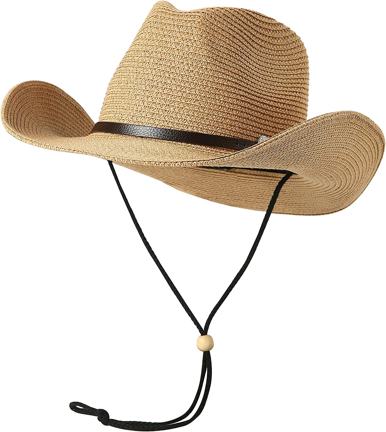 Lanzom Women Men Summer Western Straw Cowboy Cowgirl Hat Shapeable Wide Brim Staw Beach Sun Hat