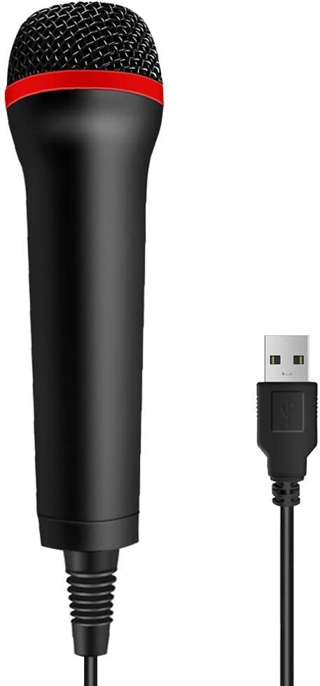 TPFOON 4M 13FT Wired USB Microphone for Rock Band， Guitar Hero， Let&#39;s Sing - Compatible with Sony PS2， PS3， PS4， PS5， Nintendo Switch， Wii， Wii U， Microsoft Xbox 360， Xbox One and PC