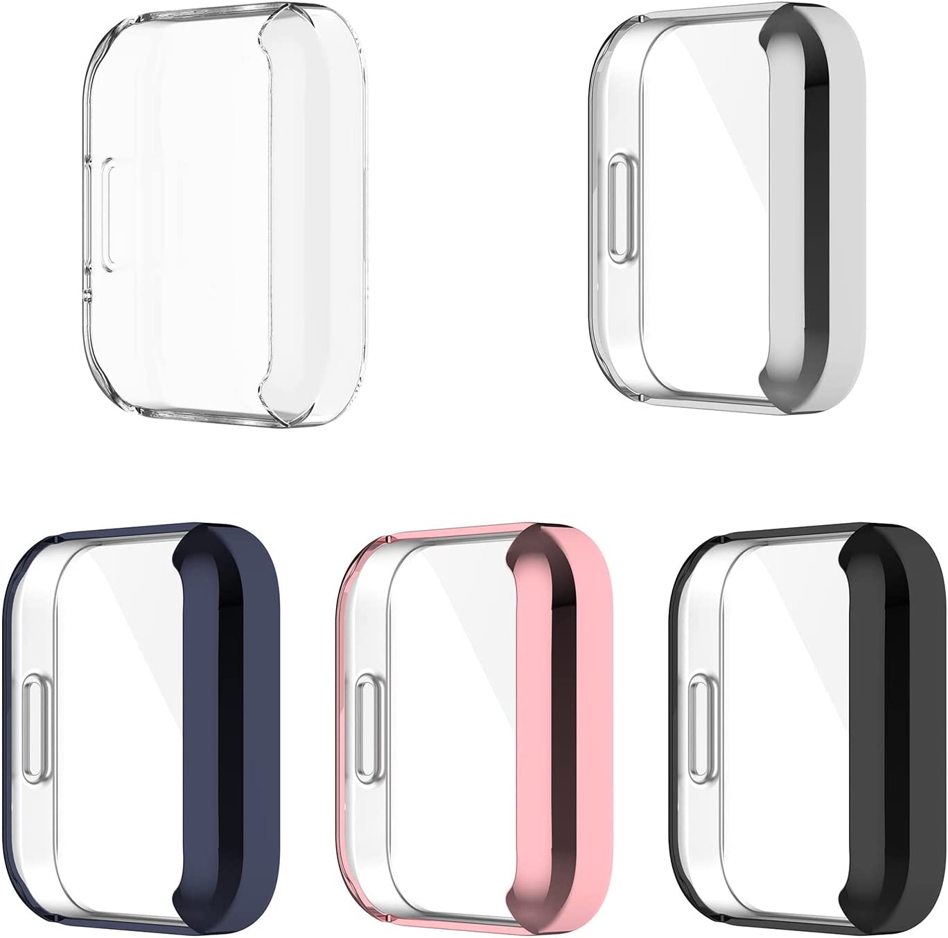 Screen Protector Compatible with Mi Redmi Watch 2 Lite Cases Smartwatch Accessories TenCloud Covers Scratched Resistant Full Protective Cover Screen Protectors for Xiaomi Redmi Watch 2 Lite (5 Colors)