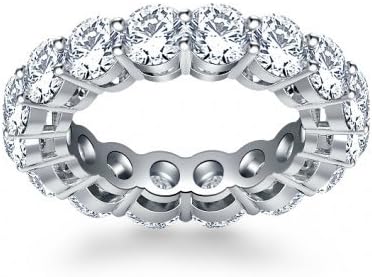 Madina Jewelry 5.00 ct Ladies Round Cut Diamond Eternity Wedding Band in 14 kt White Gold