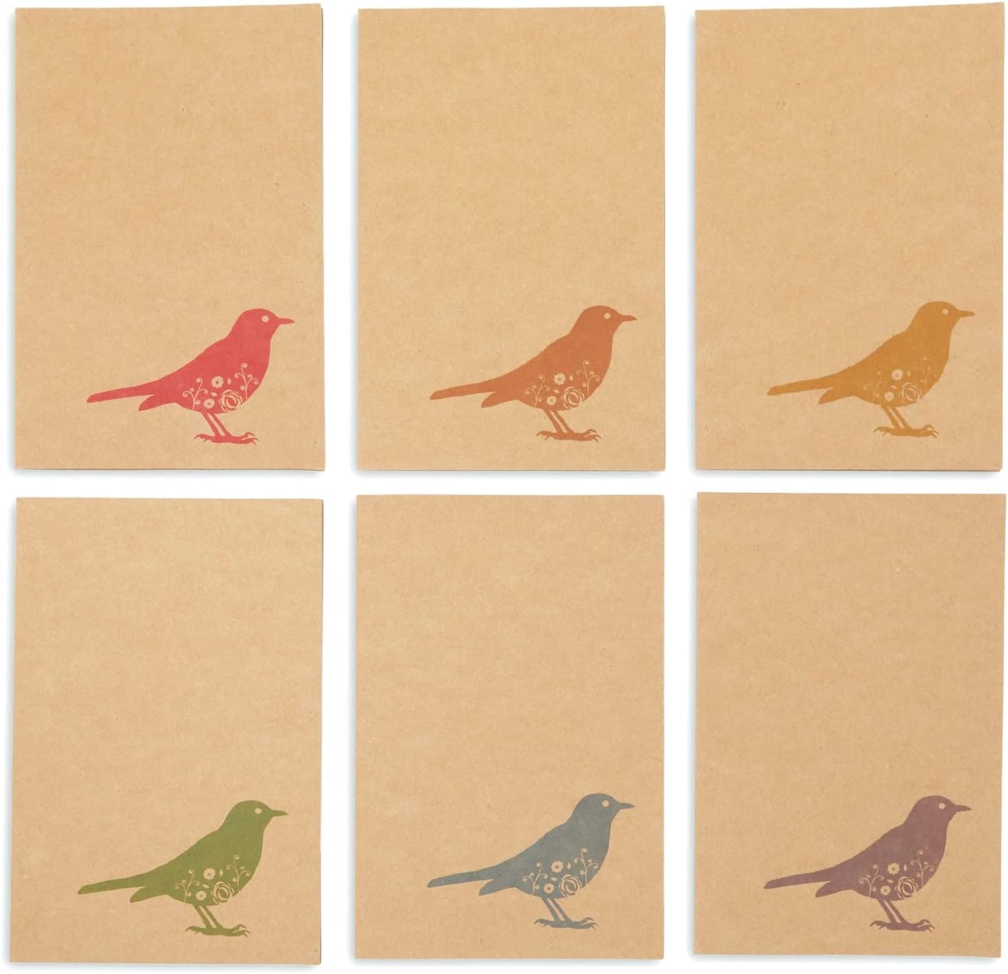 36 Pack Bird Note Cards with Envelopes, Blank All Occasion Thank You Cards, Rustic-Style (Kraft Paper, 4 x 6 In)
