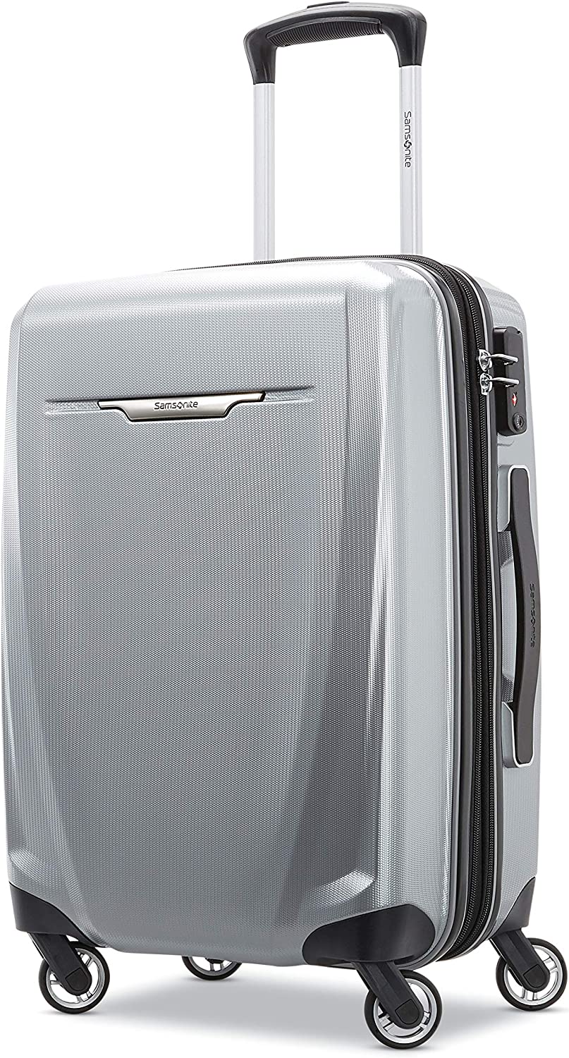 Samsonite Winfield 3 DLX Hardside Expandable Luggage with Spinners, Carry-On 20-Inch, Silver