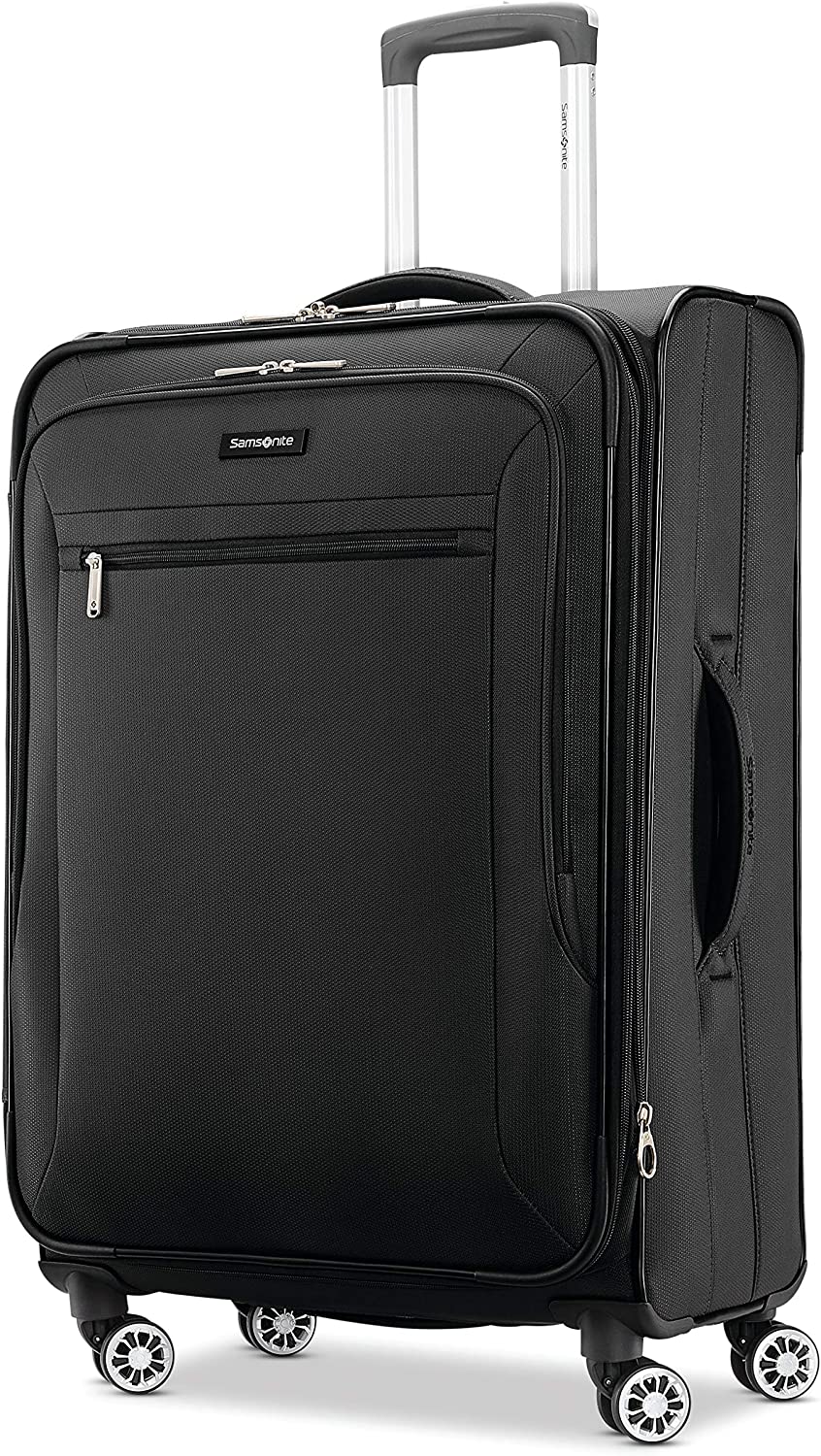 Samsonite Ascella X Softside Expandable Luggage with Spinner Wheels, Black, Checked-Medium 25-Inch