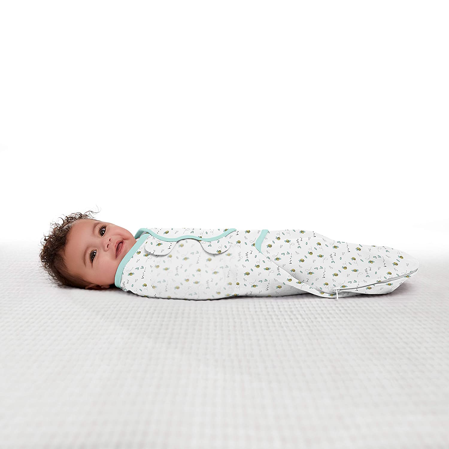 SwaddleMe by Ingenuity Easy Change Swaddle in Size Small/Medium, For Ages 0-3 Months, 7-14 Pounds, Up to 26 Inches Long, 3-Pack Baby Swaddle with Easy Change Zipper