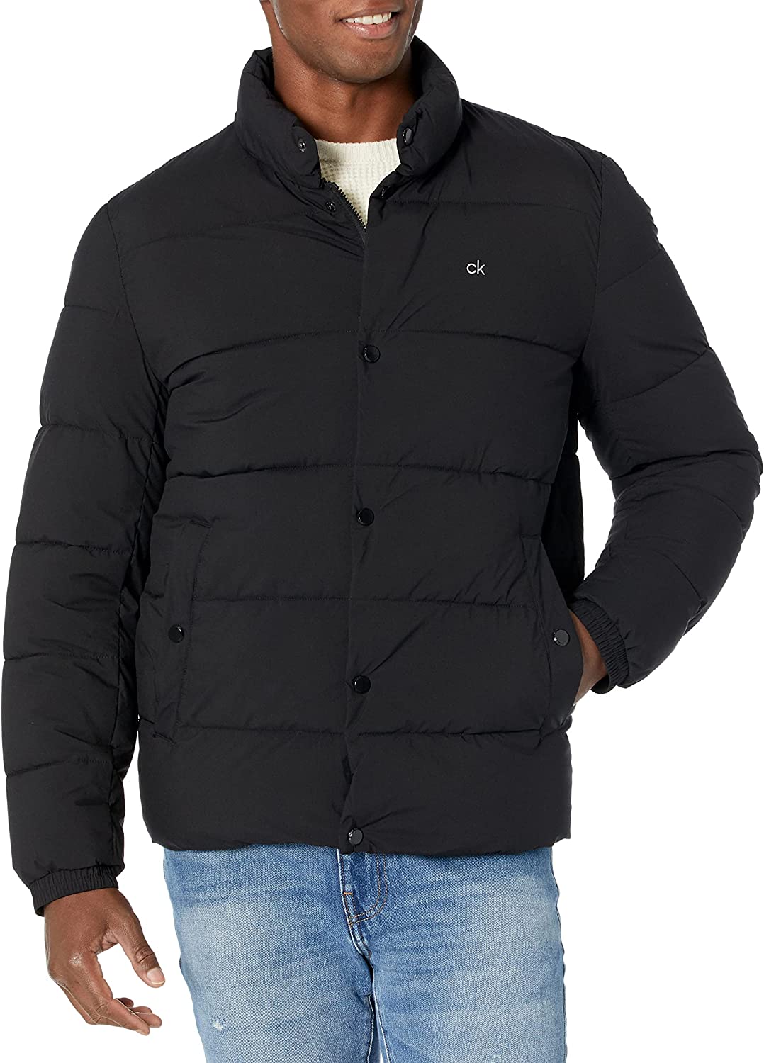 Calvin Klein Puffer Jacket-Men, Winter Coat, Water Resistant