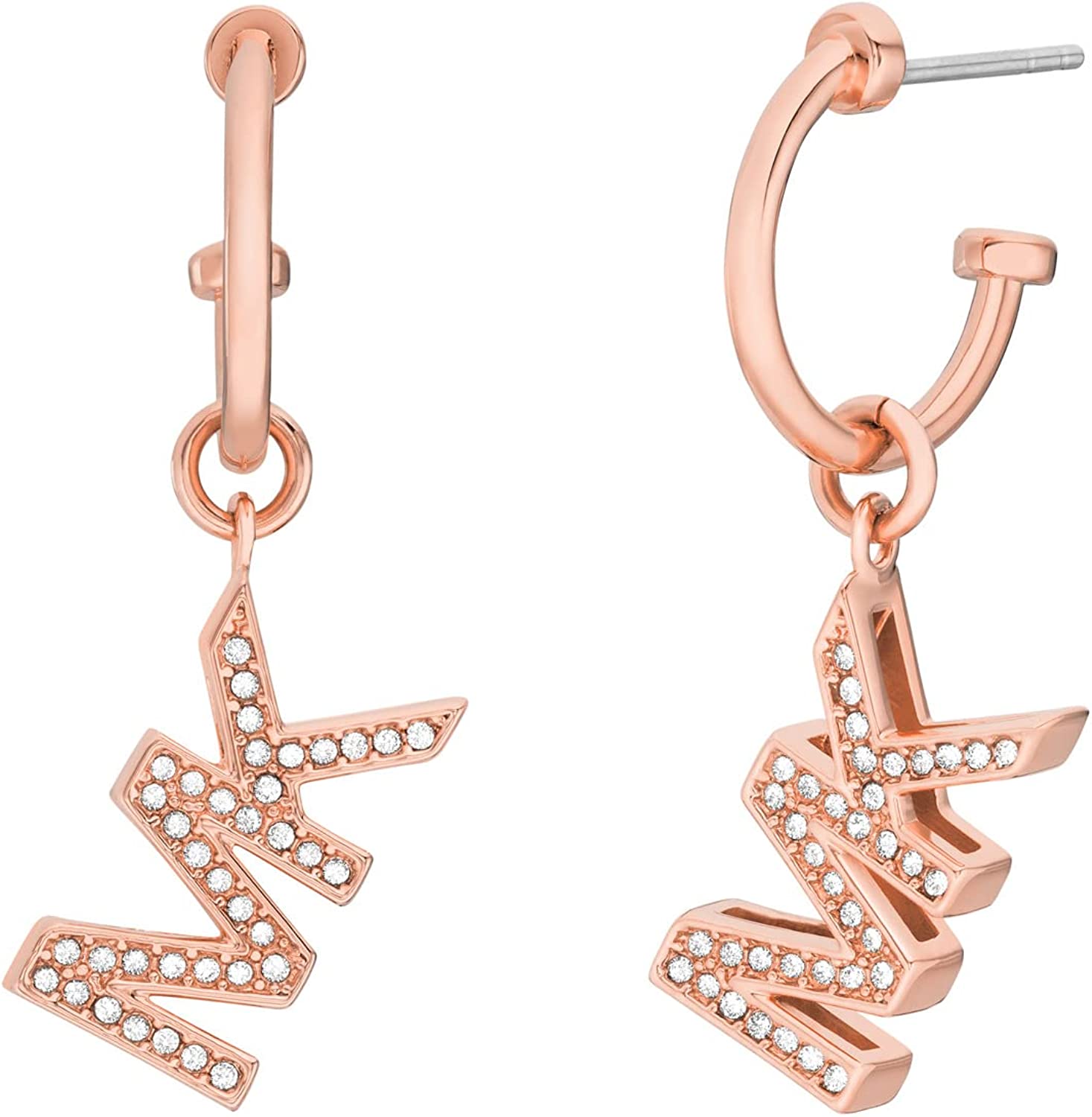 Michael Kors Women&#39;s Stainless Steel Drop Earrings With Crystal Accents