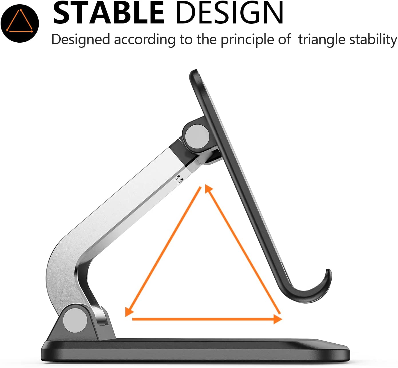 Rayboen Cell Phone Stand Holder for Desk Foldable iPhone Holder Stand for Office Height Angle Adjustable, Compatible with iPhone 14/13/12/11 Pro Max Tablet Samsung Mobile Phone Kindle,2 Pack