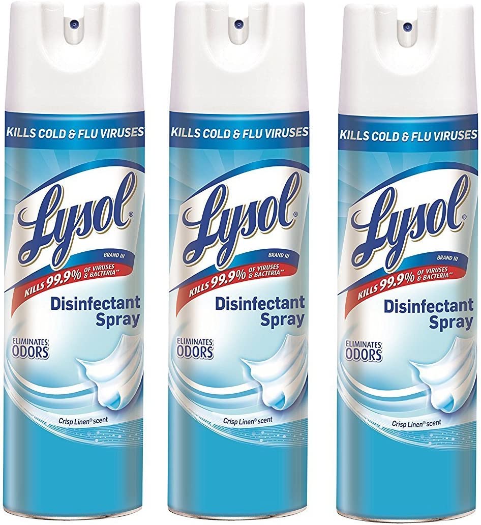 Lysol Disinfectant Spray, Crisp Linen, 57 Oz, Pack of 3